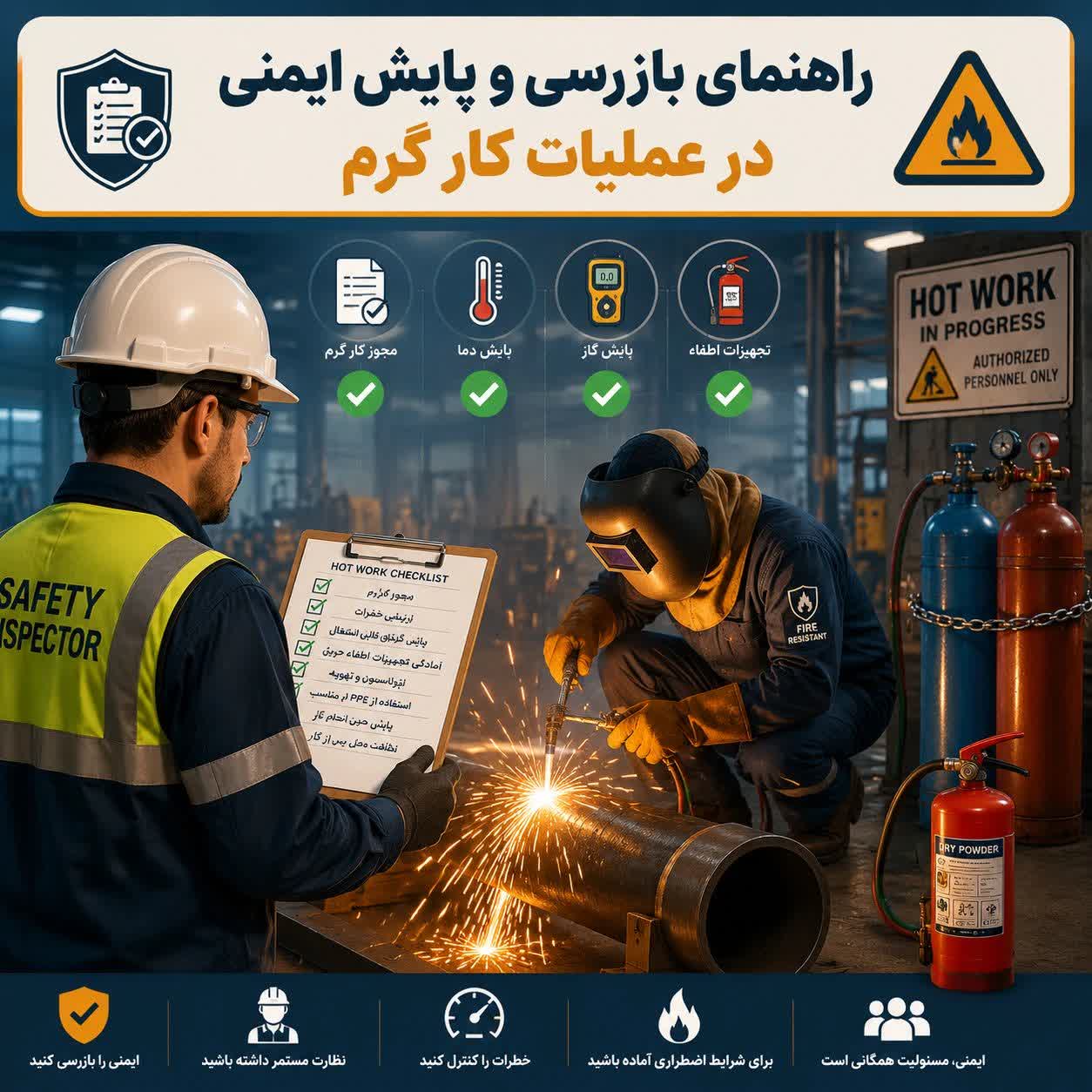 راهنمای جامع بازرسی Hot Work در پالایشگاه‌ها
