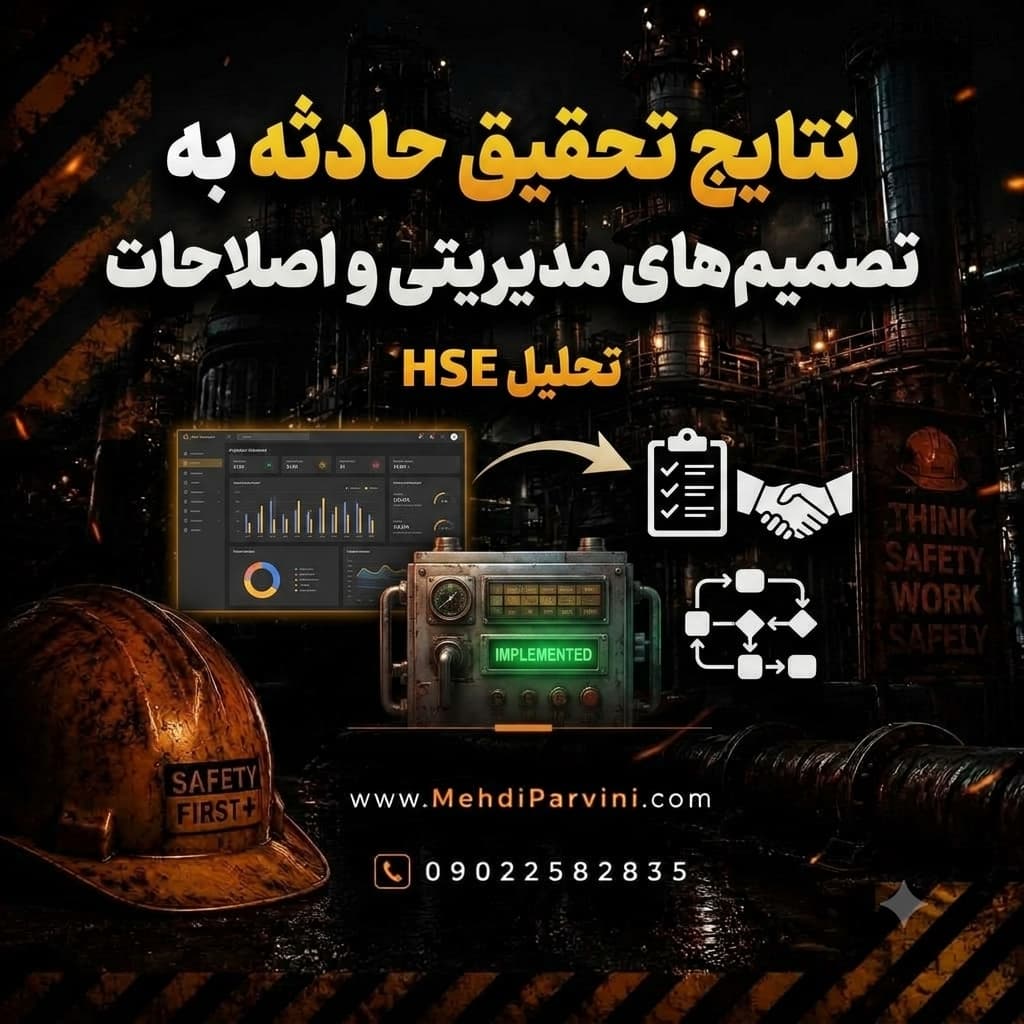 نتایج تحقیق حادثه به تصمیم‌های مدیریتی و اصلاحات
