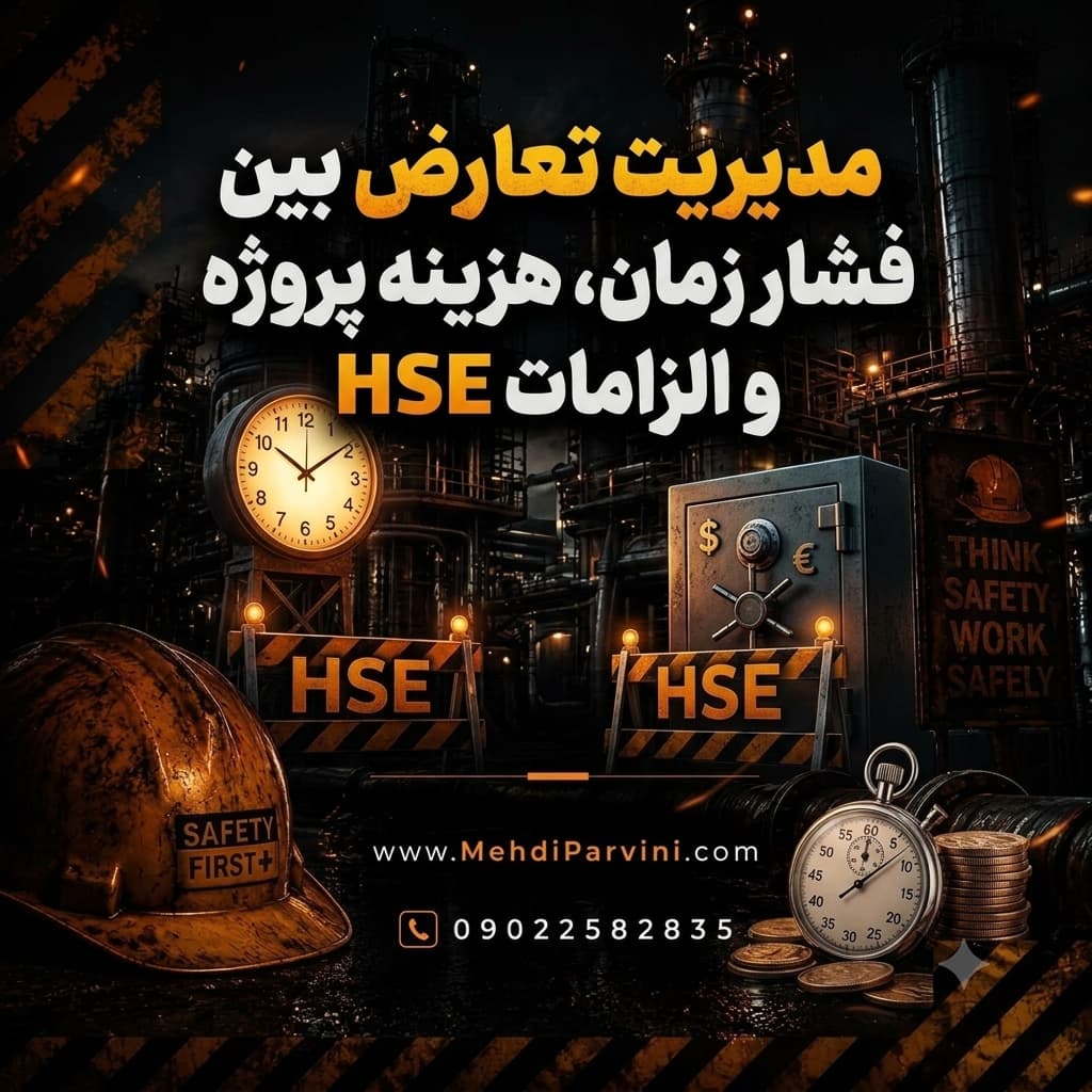 مدیریت تعارض بین فشار زمان، هزینه پروژه و الزامات HSE