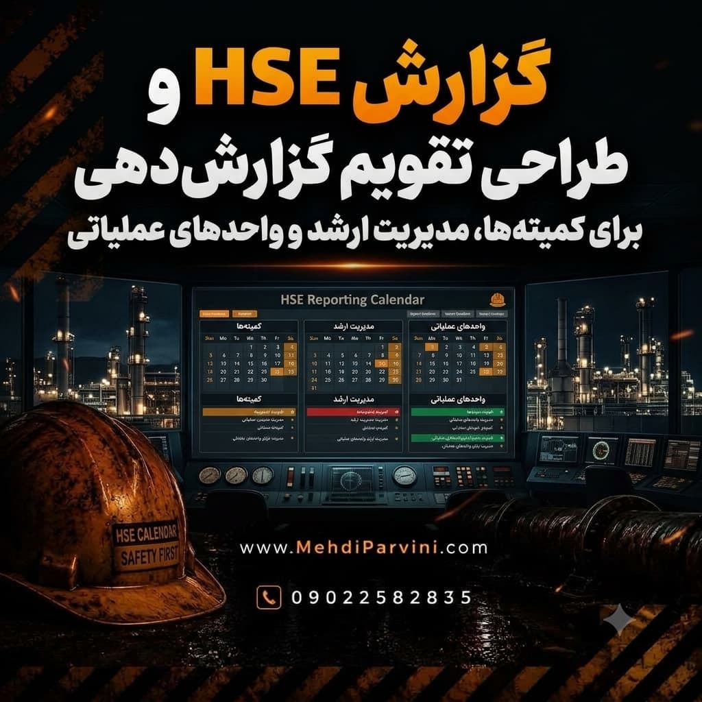 طراحی تقویم گزارش‌دهی HSE برای کمیته‌ها، مدیریت ارشد و واحدهای عملیاتی