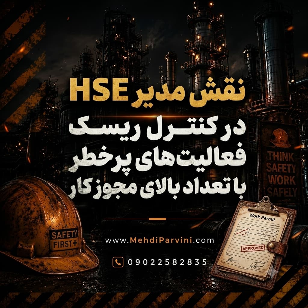 نقش مدیر HSE در کنترل ریسک فعالیت‌های پرخطر با تعداد بالای مجوز کار