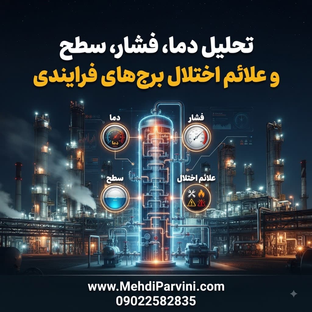 تحلیل دما، فشار، سطح و علائم اختلال برج‌های فرایندی