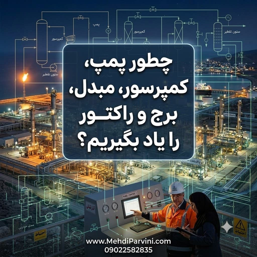چطور پمپ، کمپرسور، مبدل، برج و راکتور را یاد بگیریم؟