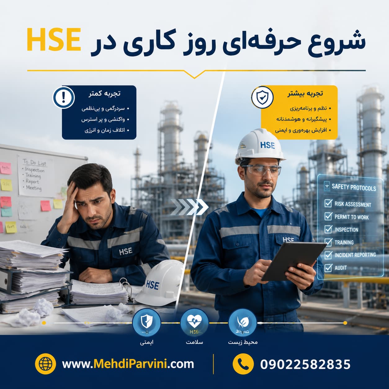شروع حرفه ای روز کاری در HSE