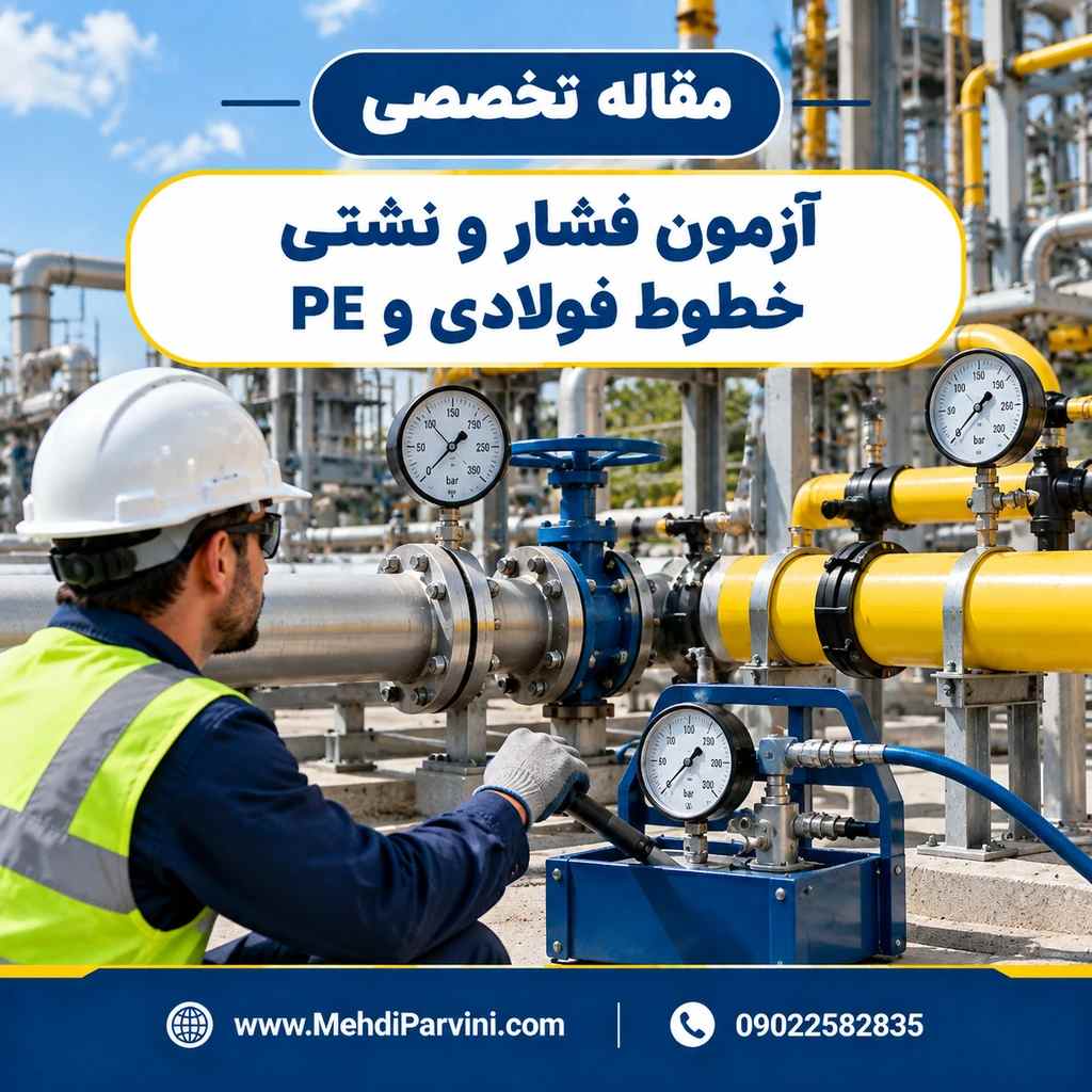 آزمون فشار و نشتی خطوط فولادی و PE