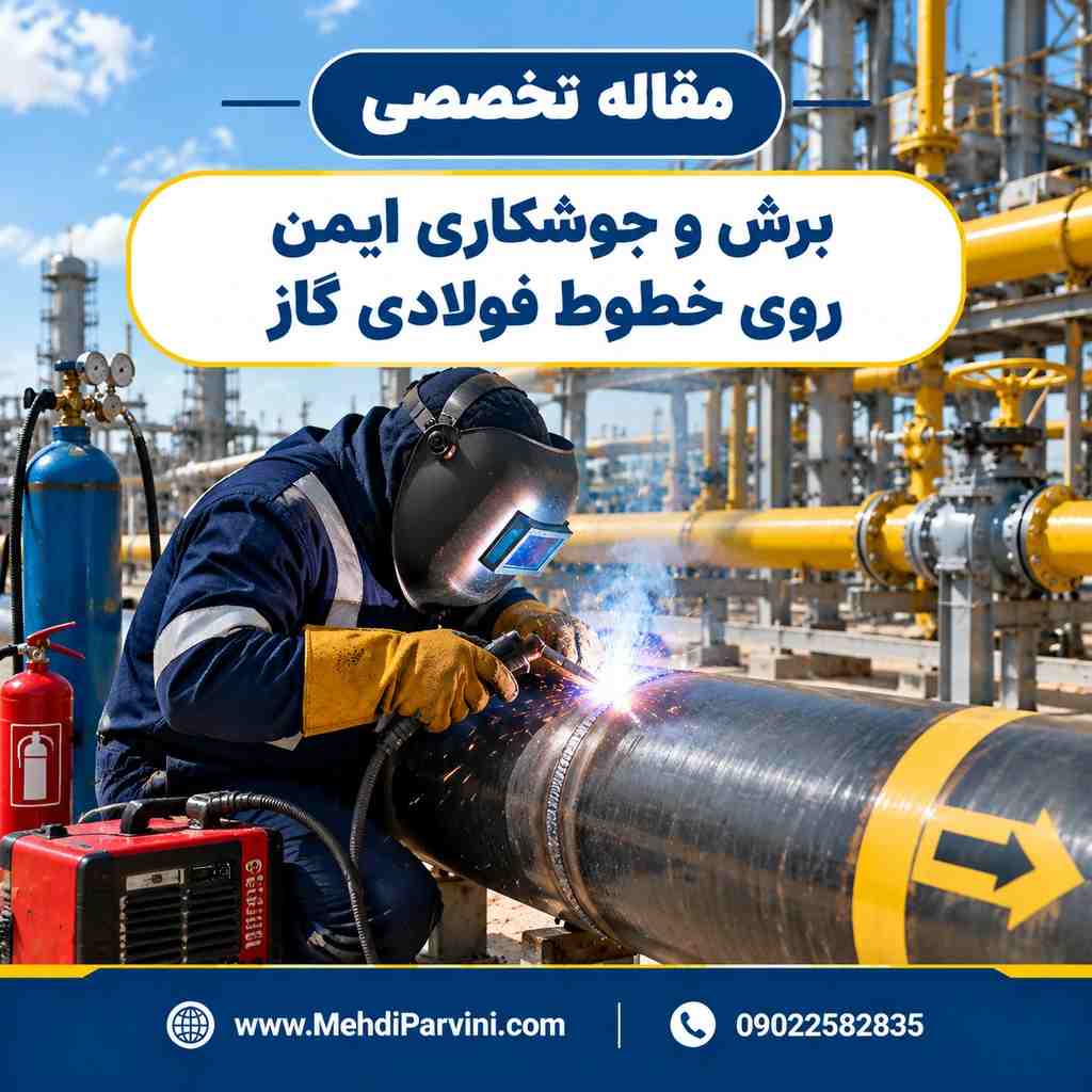 برش و جوشکاری ایمن روی خطوط فولادی گاز