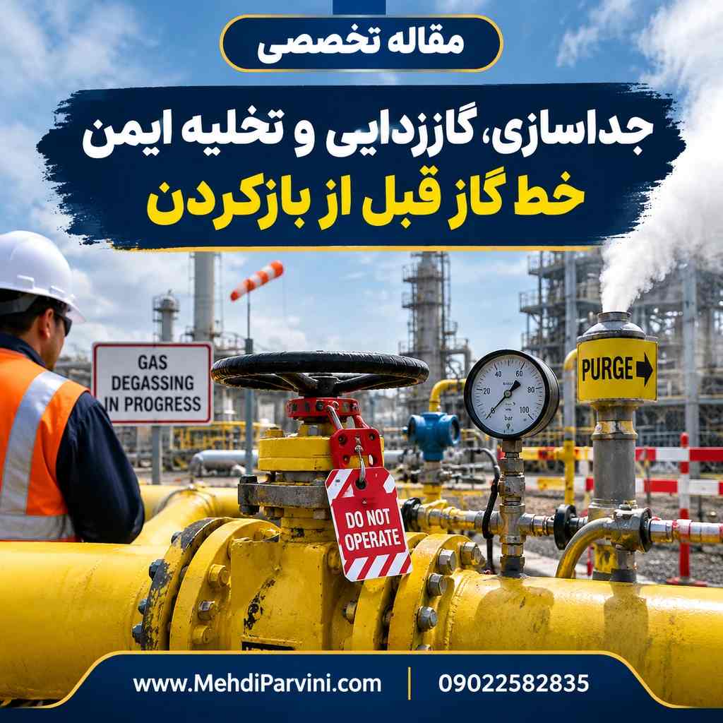 جداسازی، گاززدایی و تخلیه ایمن خط گاز قبل از بازکردن