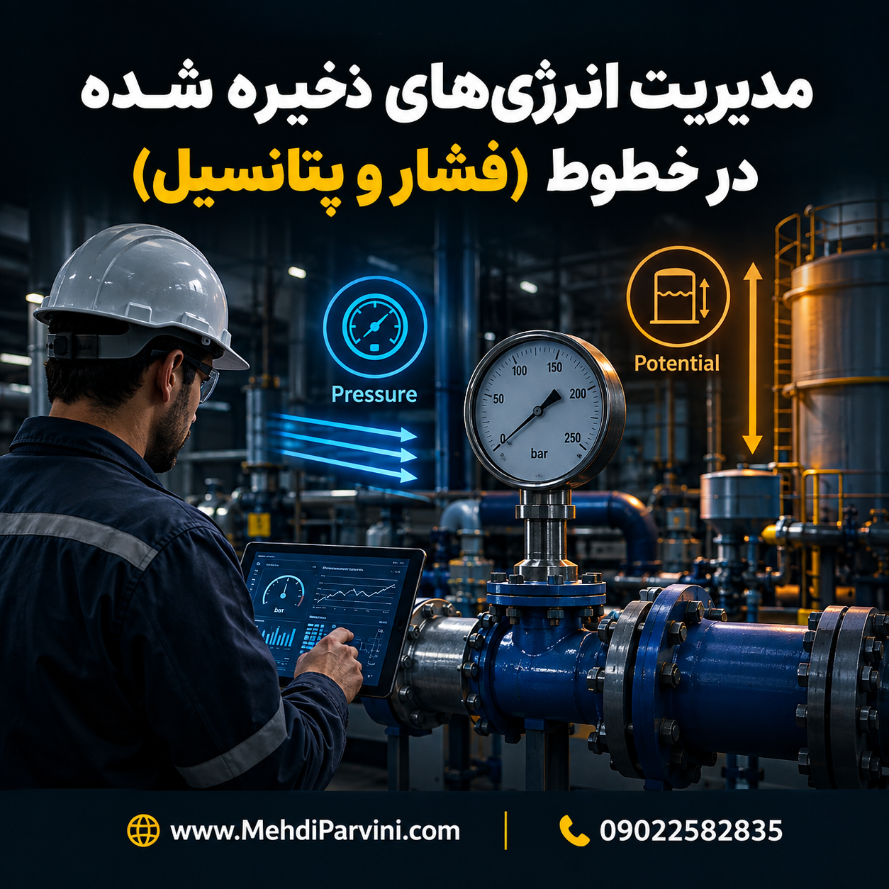 مدیریت انرژی‌های ذخیره شده در خطوط (فشار و پتانسیل)