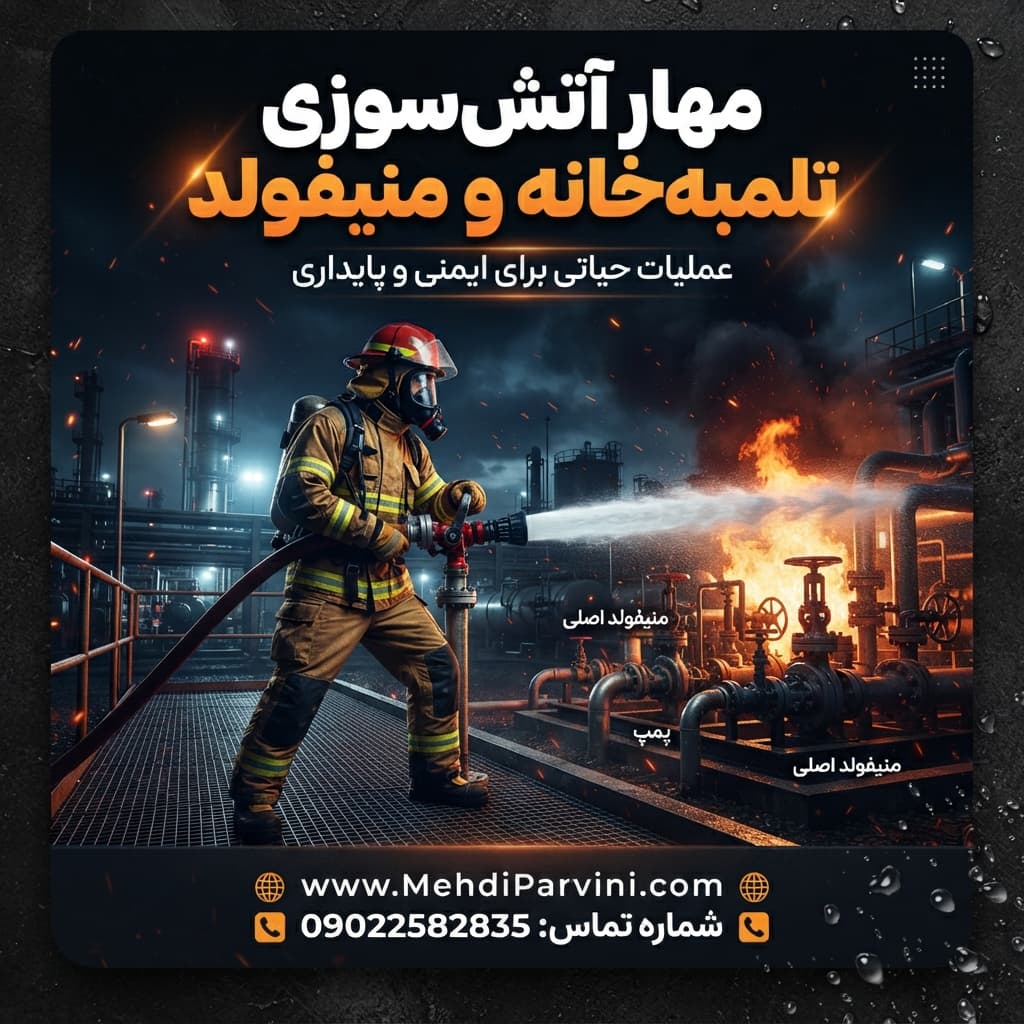 مهار آتش‌سوزی تلمبه‌خانه و منیفولد