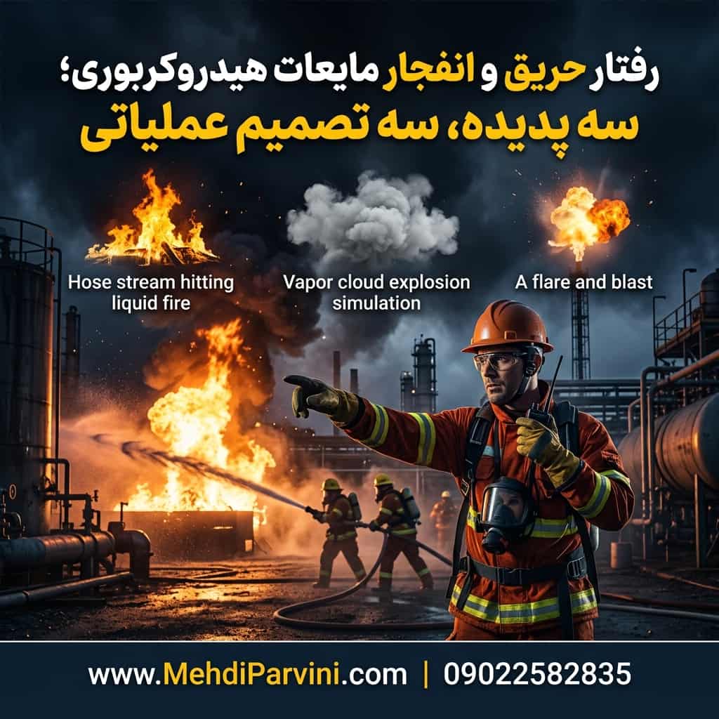 رفتار حریق و انفجار مایعات هیدروکربوری