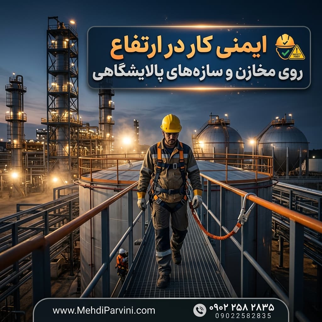 ایمنی کار در ارتفاع روی مخازن