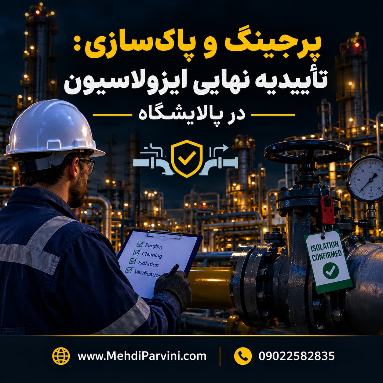 پرجینگ و پاک‌‌سازی: تأییدیه نهایی ایزولاسیون در پالایشگاه