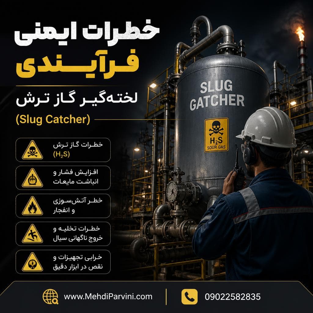 خطرات ایمنی فرآیندی لخته‌گیر گاز ترش (Slug Catcher)