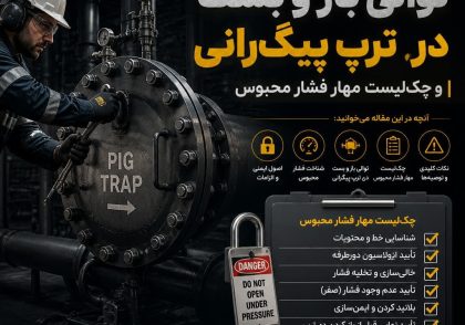 توالی باز و بست درِ ترپ پیگ‌رانی و چک‌لیست مهار فشار محبوس