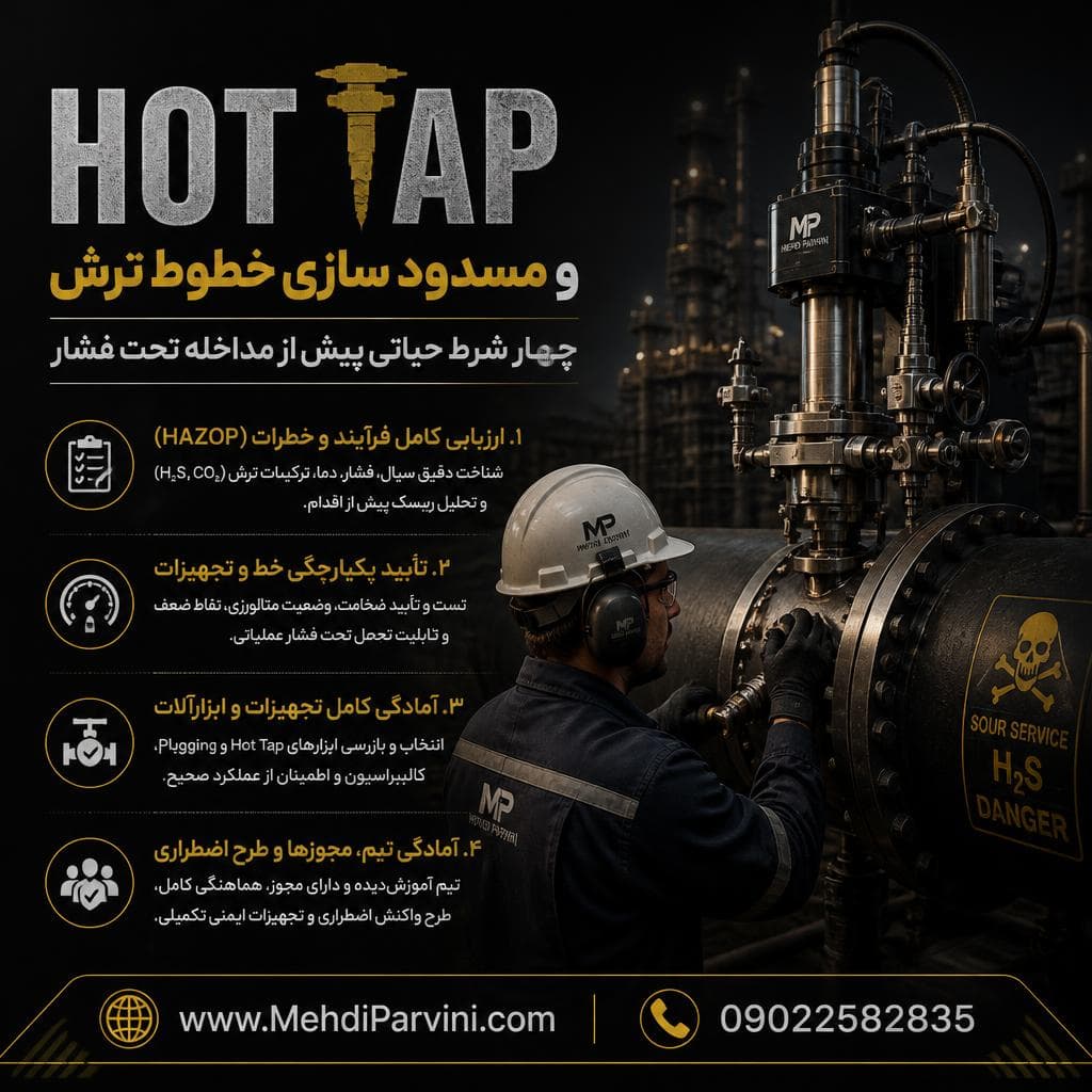 Hot tap و مسدود سازی خطوط ترش