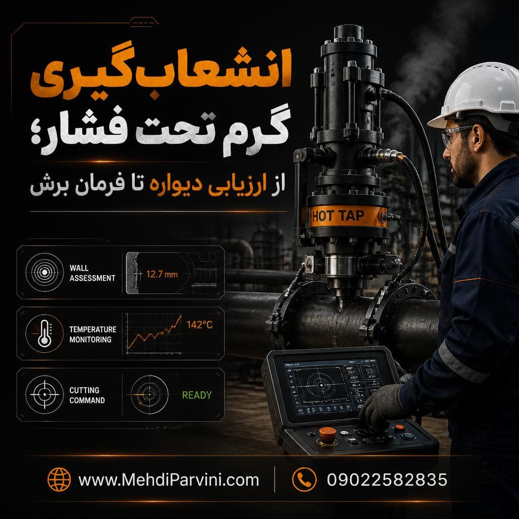 انشعاب‌گیری گرم تحت فشار؛ از ارزیابی دیواره تا فرمان برش
