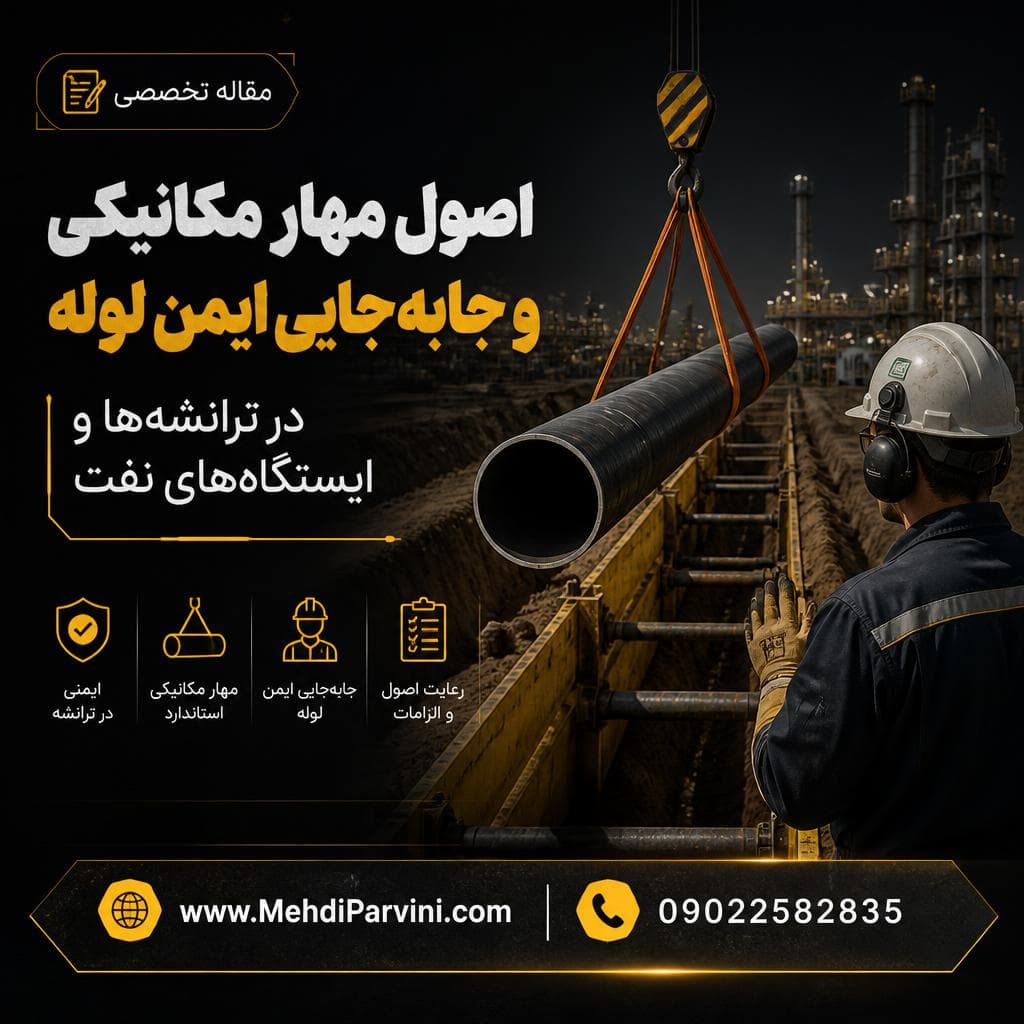 اصول مهار مکانیکی و جابه‌جایی ایمن لوله در ترانشه‌ها و ایستگاه‌های نفت