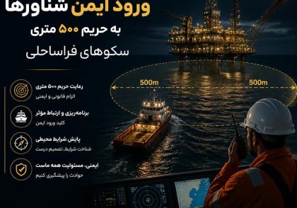 راهنمای ورود ایمن شناورها به حریم ۵۰۰ متری سکوهای فراساحلی