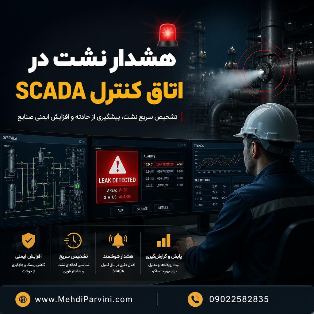 هشدار نشت در اتاق کنترل SCADA