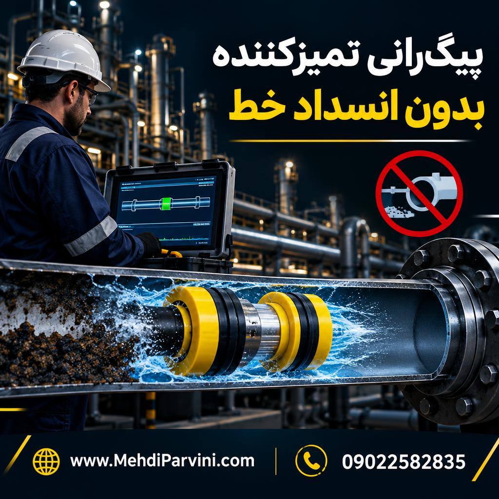 پیگ‌رانی تمیزکننده بدون انسداد خط