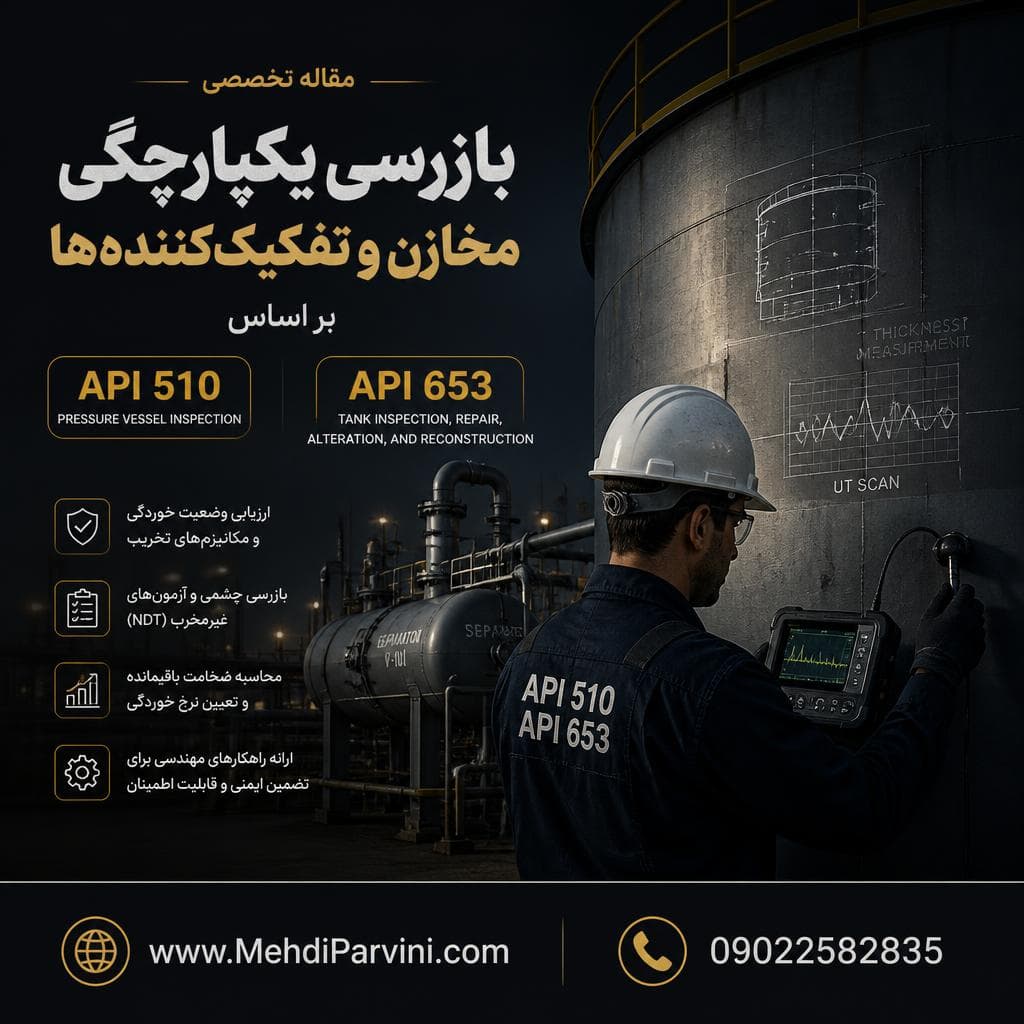 بازرسی یکپارچگی مخازن و تفکیک‌کننده‌ها بر اساس API 510 و API 653