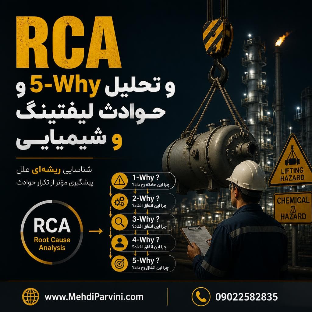 RCA و تحلیل 5-Why حوادث لیفتینگ و شیمیایی
