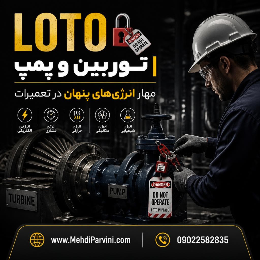 LOTO توربین و پمپ | مهار انرژی‌های پنهان در تعمیرات