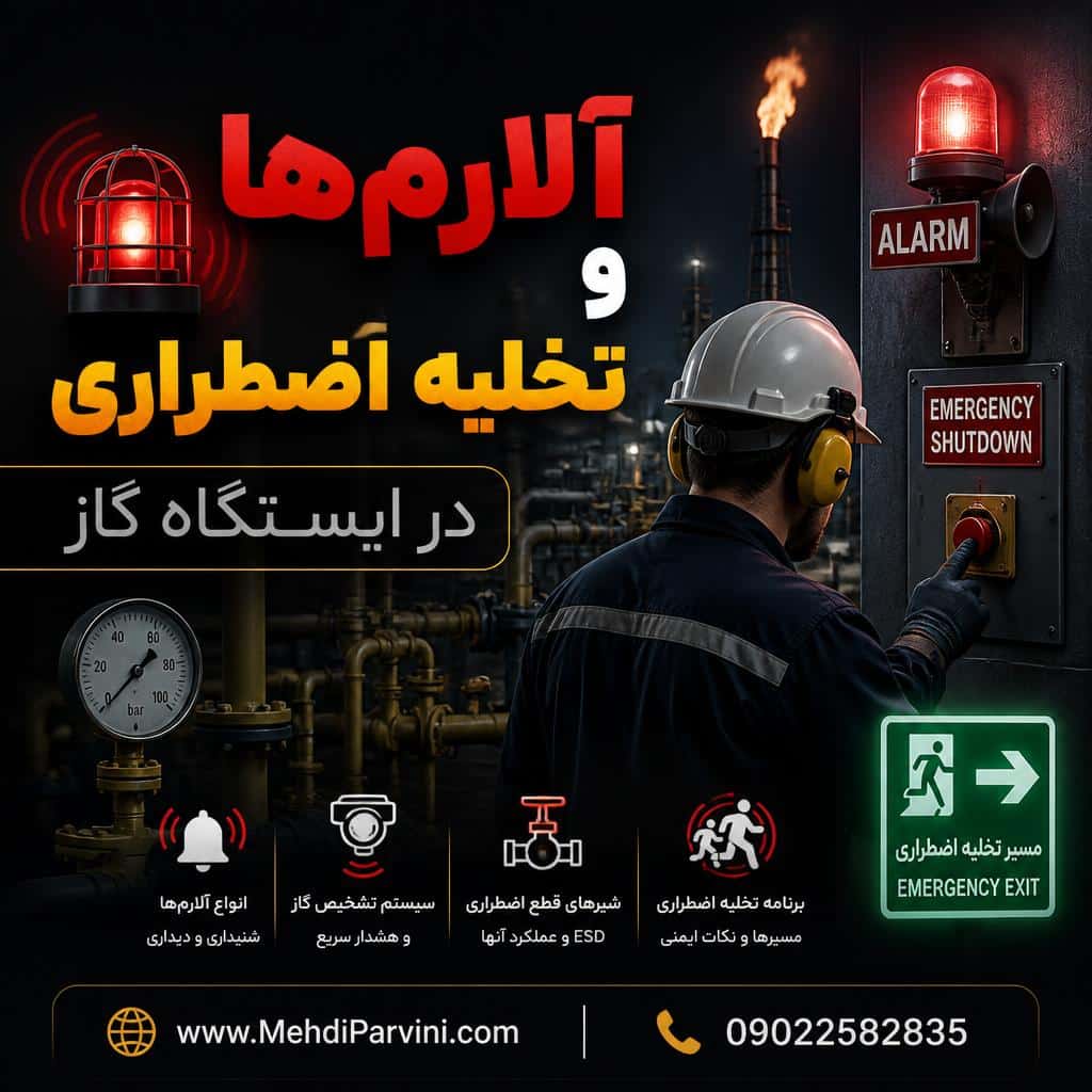 آلارم‌ها و تخلیه اضطراری در ایستگاه گاز