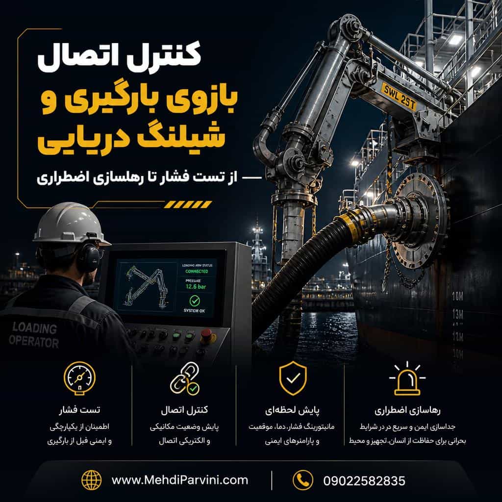 اتصال بازوی بارگیری و شیلنگ دریایی