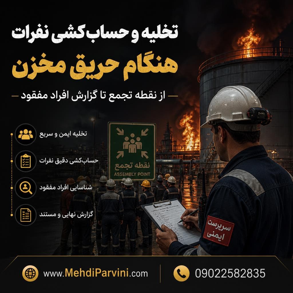 حساب‌کشی نفرات هنگام حریق مخزن