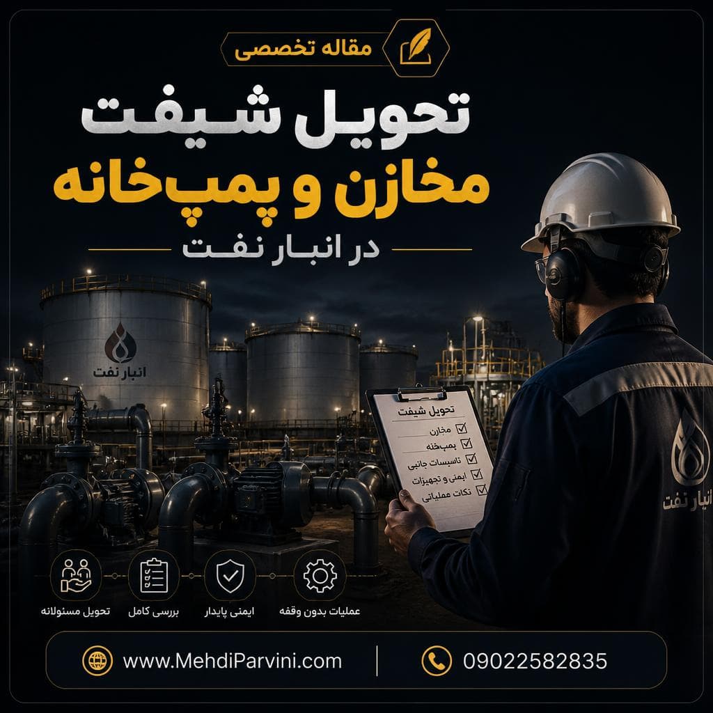 تحویل شیفت مخازن و پمپ‌خانه در انبار نفت