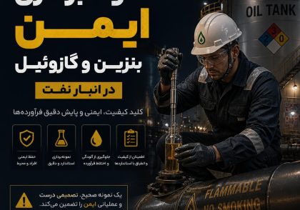 نمونه‌برداری ایمن بنزین و گازوئیل در انبار نفت
