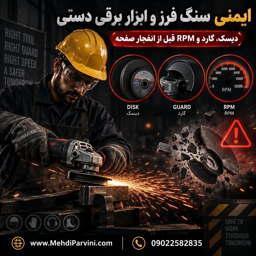 ایمنی سنگ فرز و ابزار برقی دستی